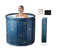Portable Bathtub for Adult, 80 * 65cm Foldable Bath Tub for Ice Bath or Hot Bath, Soaking Bathtub with Cushion and Drainpipe for Shower Spa Sauna