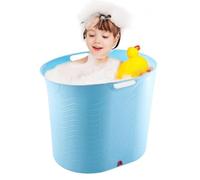 Portable Bathtub for Kids Thickened Tall No-Slip Water Drain Plug