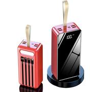 Portable Battery Charger 100000Mah USB Huge Capacity Power Bank External Battery Pack That Can Quick Charge 7 Devices at The Same Time for Smartphones, Tablets, Game Consoles, Camera(Red)