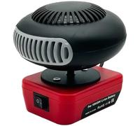 Portable Battery Heater Dual Mode Hot and Cold Air Blower for 18V 20V Power Tools, 360° Rotation, Low Noise, Dual USB Ports, ABS Material, Red