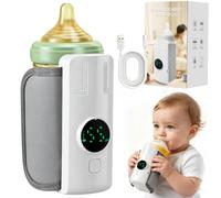 Portable Battery-Powered Baby Bottle Warmer with Temperature Display, Travel-Friendly Milk Warmer for On-the-Go Feeding
