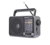 Portable Battery Radio - Retro AM/FM/SW Transistor Radio with 5W Speaker | USB-C & Battery Powered for Emergency, Camping & Home | Rechargeable | Easy to Use - BJL-671 (Grey)