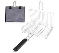 Portable BBQ Folding Grill Mesh - Detachable Square Vegetable & Fish Basket, Ideal for Camping Accessories, Perfect for Grilling Fish, Chicken, Meat & Vegetables.