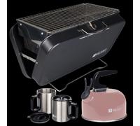 Portable BBQ Grill, Camping Kettle and Insulated Travel Mug Valiant Light Pink 4 Pack