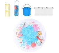 Portable Beach Mat - Waterproof Puddle Pool, Sand Proof Picnic Blanket, Splash Pad, Outdoor Water Play Mat | Boys Girls Daycare Backyard Travel Park Camping Vacation Lake