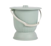 Portable Bedpan 4.5L Spittoon with Lid and Handle for Woman Kids Adults Home Green 24.7x24.5cm