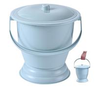 Portable Bedside Chamber Pot with Lid and Handle, Strong Plastic Commode Bucket for Women, Pregnant, Elderly, and Children