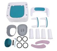 Portable Bedside Commode for Adults 330.7lb Capacity Double Inner Bucket Anti Slip PU Cushion Backrest Commode Toilet Chair Blue