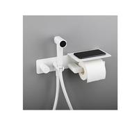 Portable Bidet Spray Kit with 1.2M Hose Bidet Shower Head Toilet Paper Holder Shelf Baby Diaper Spray White Easy to Install Hygiene Solution for Families