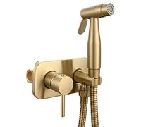 Portable Bidet Sprayer for Toilets Handheld Toilet Shower Unique Handle Design Brushed Gold Finish Dual Mode Functionality Easy Installation Hygienic & EcoFriendly