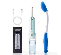 Portable Bidet Wiper Tool Set - Hygienic Handheld Sprayer with Foldable Toilet Wiping Aids for Travel Hiking Camping Superior Sanitation Over Standalone Bidets On-The-Go Personal Cleansing - Cyan