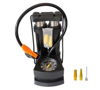 Portable Bike Floor Pump with Pressure Gauge,Double Barrels Foot Pump Bike Pump Bicycle Tire Air Pump Mini Floor Pump with Presta and Schrader Valve for Road Bike Tyre,MTB,Air Cushion,Balls