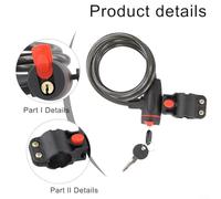 Portable Bike Lock Chain Robust Steel Wire Cable for Enhanced Security with 2 Keys
