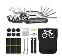 Portable Bike Tool Kit, Puncture Repair Kit Contains 16-in-1 Multi-Function Tool, Bicycle Tyre Patch Kit, Ideal for Mountain & Road Bike