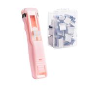 Portable Binder Clip,Compact Clamp Dispenser | Reusable Push Stapler,for Dorm Apartment School Document Organization School Supplies Home Classroom