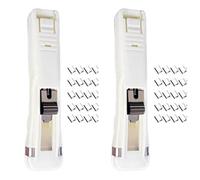 Portable Binder Clip Stapler, 2 PCS Fold Back Clips, Stapler and Staplers Set with 100 Reusable Seamless Refill Clips, for Desk Document Office Home School