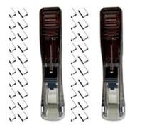 Portable Binder Clip Stapler, 2 PCS Staple Free Staplers, Stapler and Staplers Set with 100 Reusable Refill Clips, for Office Materials Sorting Fixing Device Test Paper Stapling Food Sealing