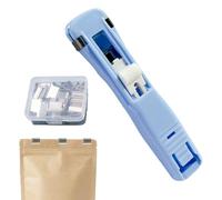 Portable Binder Clip Stapler | 45 Sheets Capacity Push Binder Clamp | with 50 Metal Refills Reusable Compact Stapler | for Teacher Student Office School Home Craft