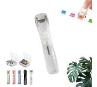 Portable Binder Clip Stapler, Handheld Paper Clam Clip Dispenser, Reusable Paper Clamp Dispenser, for Desktop, Home, School, Office Document Binding (transparent-50clip)