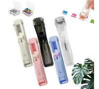 Portable Binder Clip Stapler, Handheld Paper Clam Clip Dispenser, Reusable Paper Clamp Dispenser, for Desktop, Home, School, Office Document Binding (5pc-250clip)