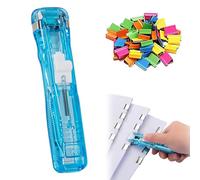 Portable Binder Clip Stapler - Includes 58 Reusable Clips, Mini Push Stapler Clamp Staplers,Handheld Paper Clam Clips Dispenser, for Office File Binding and Document Organization (Blue B)