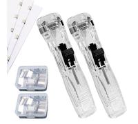 Portable Binder Clip Stapler - Includes Reusable Clips, Refillable Office Stapler Set for Desktop Document Home Desk (Transparent)