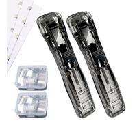 Portable Binder Clip Stapler - Includes Reusable Clips, Refillable Office Stapler Set for Desktop Document Home Desk (Black)