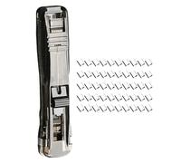 Portable Binder Clip Stapler - Portable Paperr Clippers Binder, Handheld Paperr Clam Clips Dispenser, Document Organizing Binders Clamp, Refillable Office Stapler Set for Office School Work