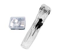 Portable Binder Clip Stapler, Reusable Build, 11.6x2.3cm, Includes 50 Reusable Clips, Desktop Push Stapler, Easy to Use, for Teacher Student Office School Home Craft Document Binding