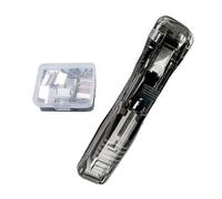 Portable Binder Stapler - 0.91 Portable Binder Clip Stapler | Paper Fastener with 50 Reusable Binders, No Staple Needed Compact Design, Desktop Push-Button for Office Supply, Holds 1-45 Sheets of A4