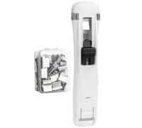 Portable Binder Stapler, Includes 50 Reusable Clips, Handheld Paperclip Dispenser, Large Size, Mini Push-Type Stapler Suitable for Desktop Documents, Home, School, Office Desks.