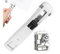 Portable Binder Stapler: Organize with This 11.5x2.5cm Handheld Dispenser. Includes 50 Reusable Clips. Perfect for Office Or School Docs. Weight: N/A. Very Efficient!
