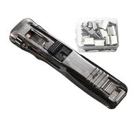 Portable Binder Stapler, Reusable Clip Dispenser, Handheld Paper Binding Tool, Compact Document Fastener Device, Lightweight Office Organizer Gadget Ideal for Home School Files Books Use