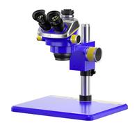 Portable Biological Microscope,7X-50X Trinocular Stereo Microscope,with CTV 0.45X Adapter/WF10X/25MM Non-Adjustable Eyepiece, 0.7X-5X Continuous Zoom, for Students, Adults