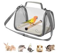Portable Bird Cage: Foldable Travel Carrier and Compact Backpack with Steel Frame | Washable Tray and Removable Parts for Parrot, Finch, Cockatiel Canary, Hamster, Tran