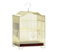 Portable Bird Cage Golden Metal Birdcage Spacious Bird Villa Hanging Travel Cage with Pull Out Chassis Flight Cage With hooks