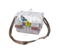 Portable Bird Cage-Heavy Duty ABS-Iron Frame, 10.63x7.87x7.87 Inch Size, with Sturdy Carry Handle | Travel Cage For Cockeroot, Peony Budies, Pearl Munias, Veterinary Visits, Shows, Small Pet Keep