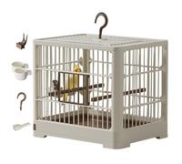 Portable Bird Cage - Small Lightweight Container, Handy Hook Handle, Comfortable Perch Stand | Creative Travel Carrier For Parakeets Finches Parrots Lovebirds Indoor Outdoor Adventures