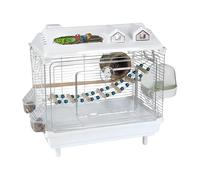 Portable Bird Cage - Transparent Shell Frame, Wooden Perch Stand, Ventilated Living Structure, ABS Iron Frame | Indoor Habitat Configuration Lovebird Pinzones Conure