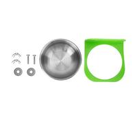 Portable Bird Feeding Bowl | Sturdy Metal Food & Water Cup for Pets | Easy to Maintain & Hang on Cage | Small/Large Size Options | Includes 2 Screws & Nuts (Little green)