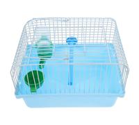 Portable Bird Travel Cage for Parrots and Birds with Spacious Interior | ABS and Iron Build, Easy to Clean, Perch Food Box Water Dispenser, Blue Finish Random Color