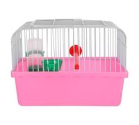 Portable Bird Travel Cage with Perch for Parrots and Lovebirds | ABS and Iron Build, Easy Cleaning, Spacious Interior, Food Box and Water Dispenser Included, Pink Random Color