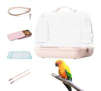 Portable Bird Travel Carrier - Clear Backpack Style Transport for Lovebirds and Small | Ventilated Cockatiel Carrier with Removable Bass | Escape Proof, Lightweight Design for Veterinary Driving