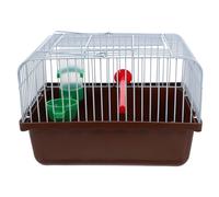 Portable Bird Travel Carrier with Perch, Food Box and Waterer | ABS and Iron Build, Coffee Color, Easy Storage and Transport, for Lovebird and Parrot Travel Adventures Random Color