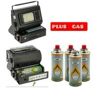 Portable Bivvy Heater Stove 1.3kw & 4 Pack Butane Gas Canisters.Fishing Tent Cam