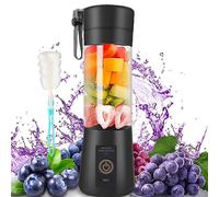 Portable Black Blender, 13Oz Smoothie Maker With 6-Blades and USB Interface for Shakes and Smoothies - Mini Kitchen Appliance