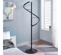 Portable Black Spiral Rotating Clothing Rack Heavy Duty Metal Garment Rack with 360° Rotation Freestanding Hanger Clothes Display Rack for Bedrooms Living Rooms and Stores