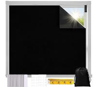 Portable Blackout Blind, Ranedo 100% Blind Curtain 300 x 145cm with Velcro Strips, Fits Any Window Size & Shape, Stick On No Drill Curtains Home Travel Office, Large, Black, 3m x 1.45m (bb-01)