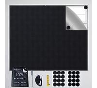 Portable Blackout Blinds, 100% Blackout Material, 145 X 300 CM No Drill Blackout Blinds with Self Adhesive Fasteners, Temporary Window Blinds for Nursery, Bedroom, Travel, Loft, RV Car
