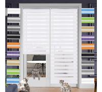 Portable Blackout Blinds 60 x 220 cm Thermal Insulated UV Protection Home Blackout Roller Window Blind with Install Accessories for Bedroom Office Apartment Travel, White